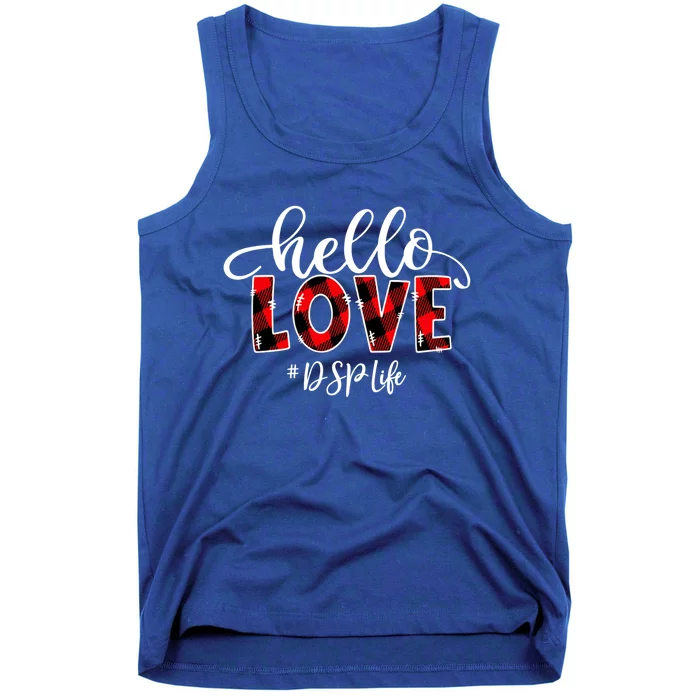 Hello Love Dsp Life Flannel Valentine's Day Gift Tank Top