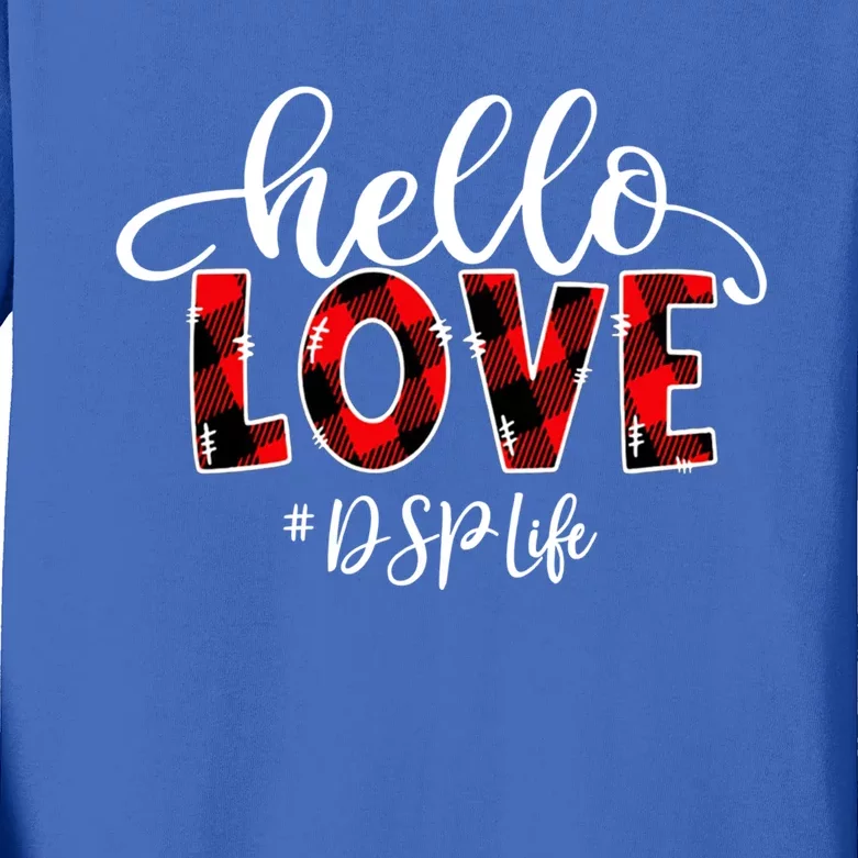 Hello Love Dsp Life Flannel Valentine's Day Gift Kids Long Sleeve Shirt