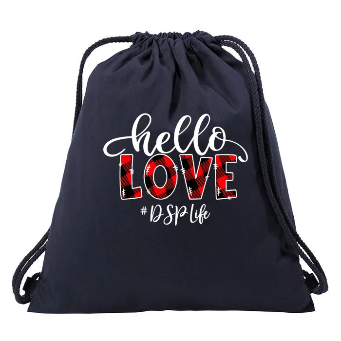 Hello Love Dsp Life Flannel Valentine's Day Gift Drawstring Bag