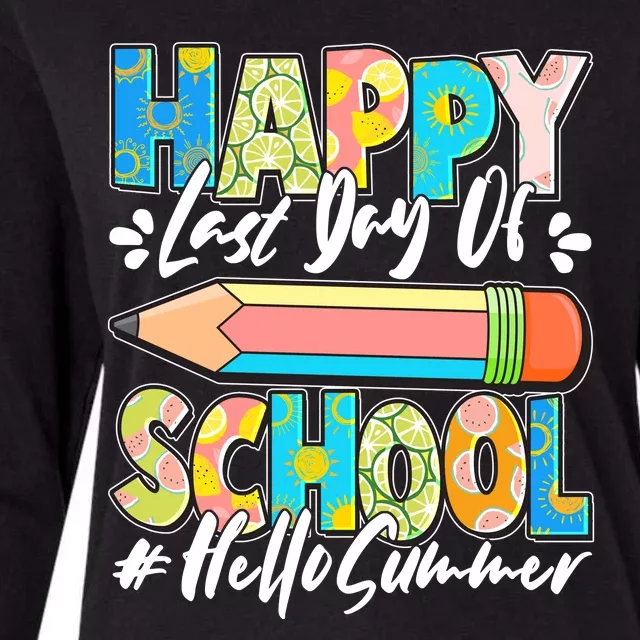 Happy Last Day Of School #Hello Summer Womens Cotton Relaxed Long Sleeve T-Shirt