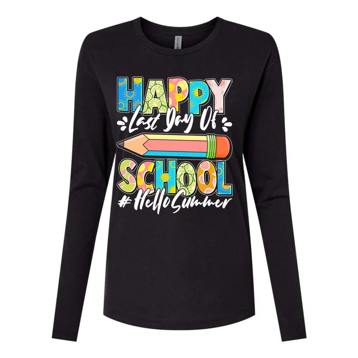 Happy Last Day Of School #Hello Summer Womens Cotton Relaxed Long Sleeve T-Shirt