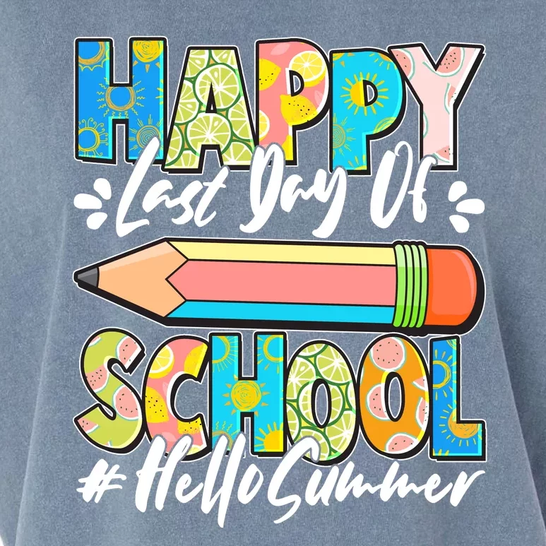 Happy Last Day Of School #Hello Summer Garment-Dyed Women's Muscle Tee