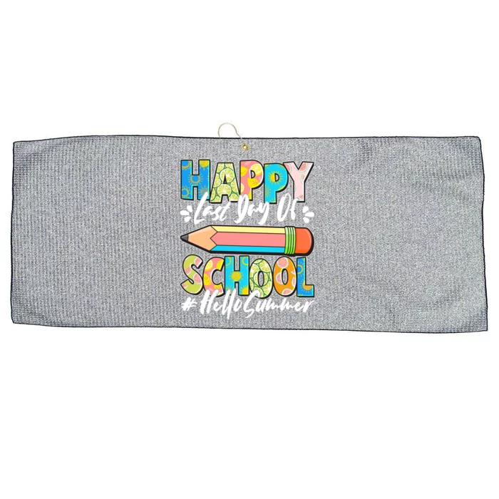 Happy Last Day Of School #Hello Summer Large Microfiber Waffle Golf Towel