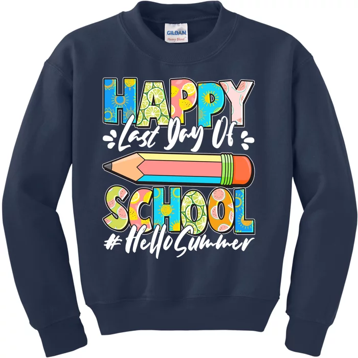 Happy Last Day Of School #Hello Summer Kids Sweatshirt