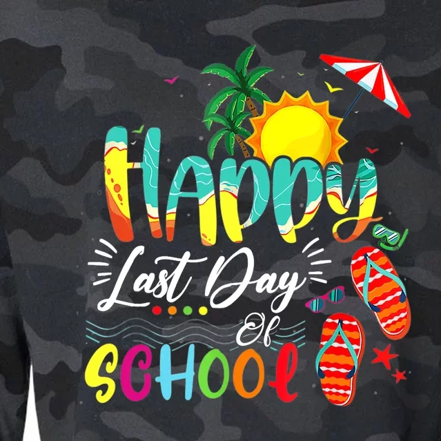 Happy Last Day Of School Teacher Student Graduation Summer Cropped Pullover Crew