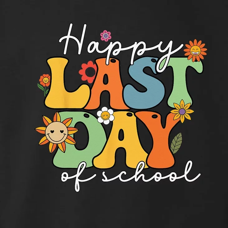 Happy Last Day Of School Graduation Groovy Teacher Student Toddler Hoodie