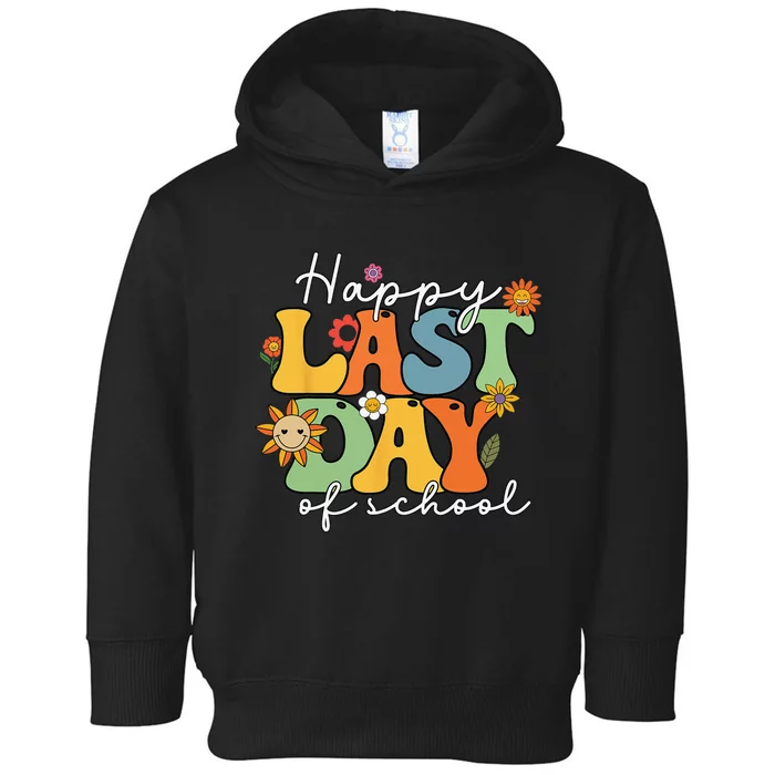 Happy Last Day Of School Graduation Groovy Teacher Student Toddler Hoodie