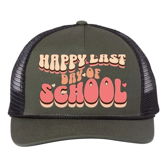 Happy Last Day Of School teacher Retro Rope Trucker Hat Cap