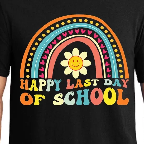 Happy Last Day Of School Graduation Teacher Students Rainbow Pajama Set