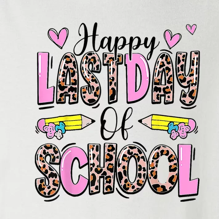 Happy Last Day Of School Leopard Teacher End Of School Year Toddler Long Sleeve Shirt