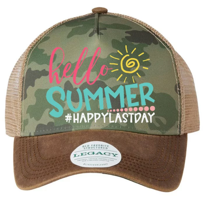 Happy Last Day Of Schools Teacher Student Hello Summer Gift Legacy Tie Dye Trucker Hat