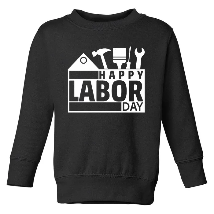 Happy Labor Day Celebration Graphic Toddler Sweatshirt