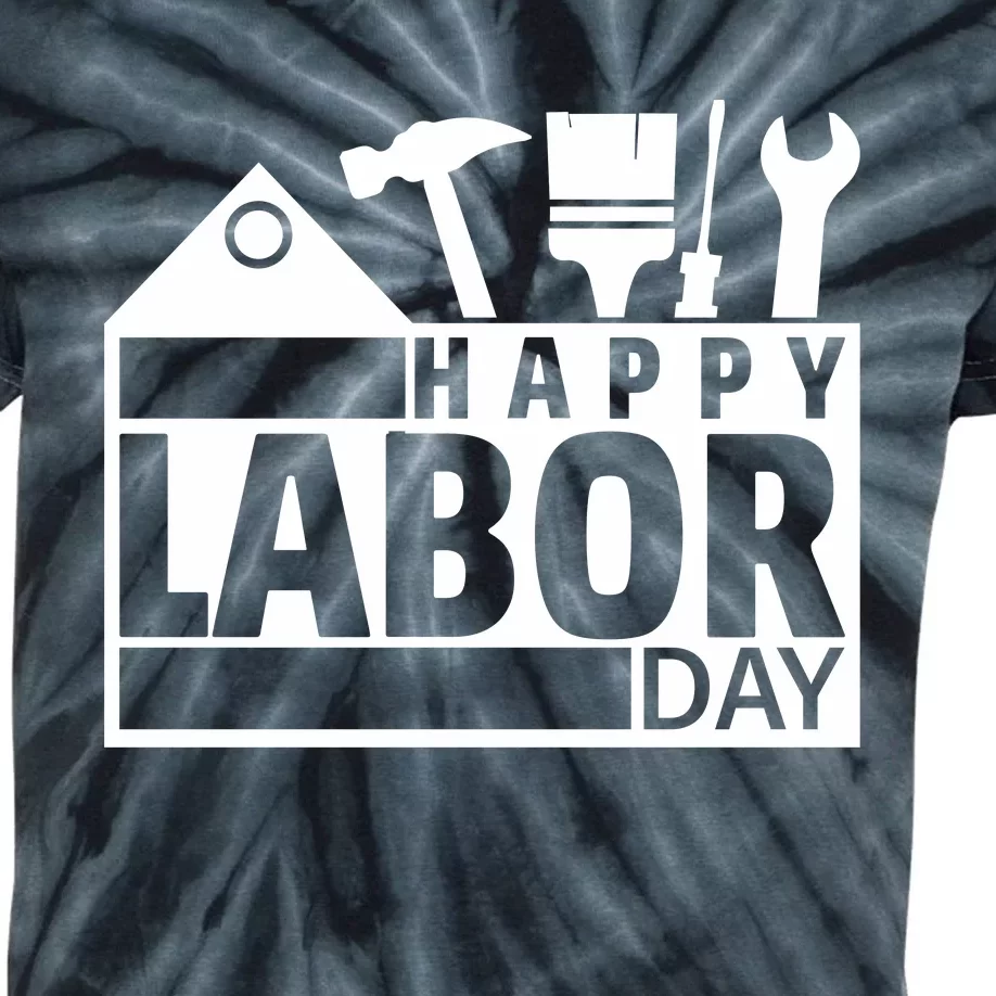 Happy Labor Day Celebration Graphic Kids Tie-Dye T-Shirt