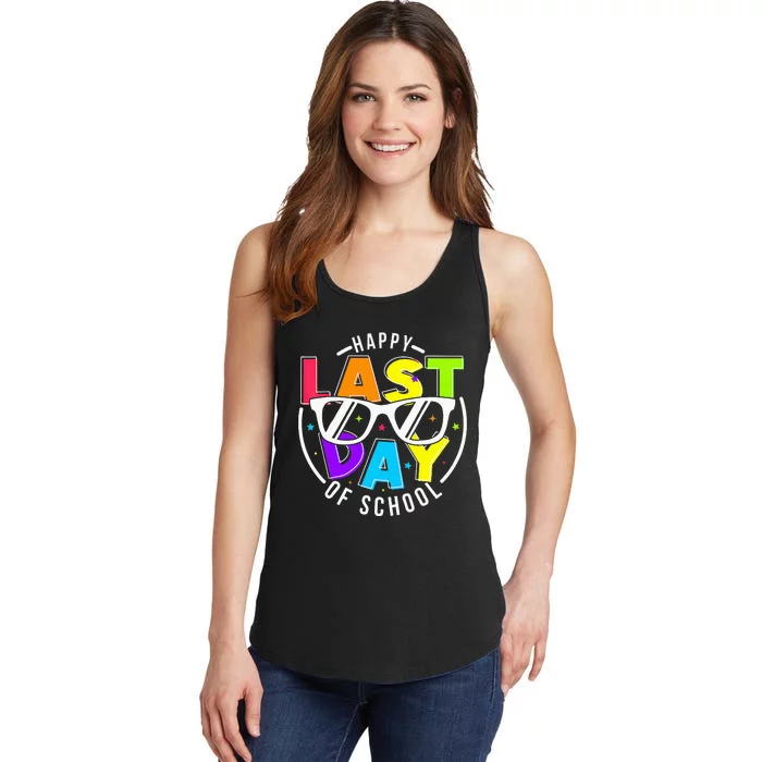 Happy Last Day Of School Teacher Students Graduation Ladies Essential Tank