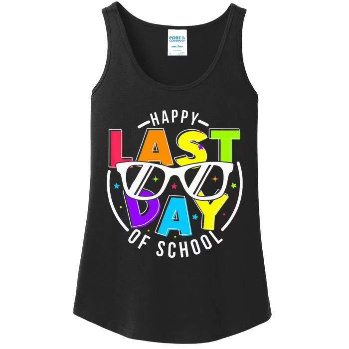 Happy Last Day Of School Teacher Students Graduation Ladies Essential Tank