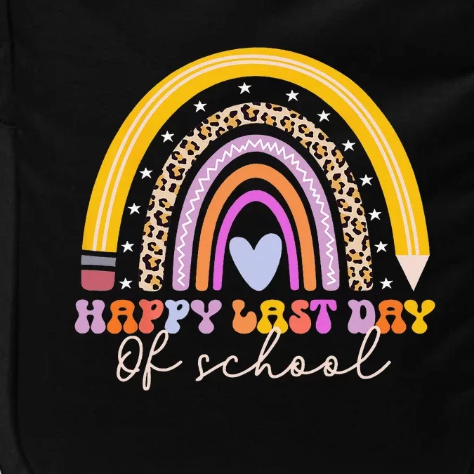 Happy Last Day of School Teacher Student Graduation Rainbow Impact Tech Backpack