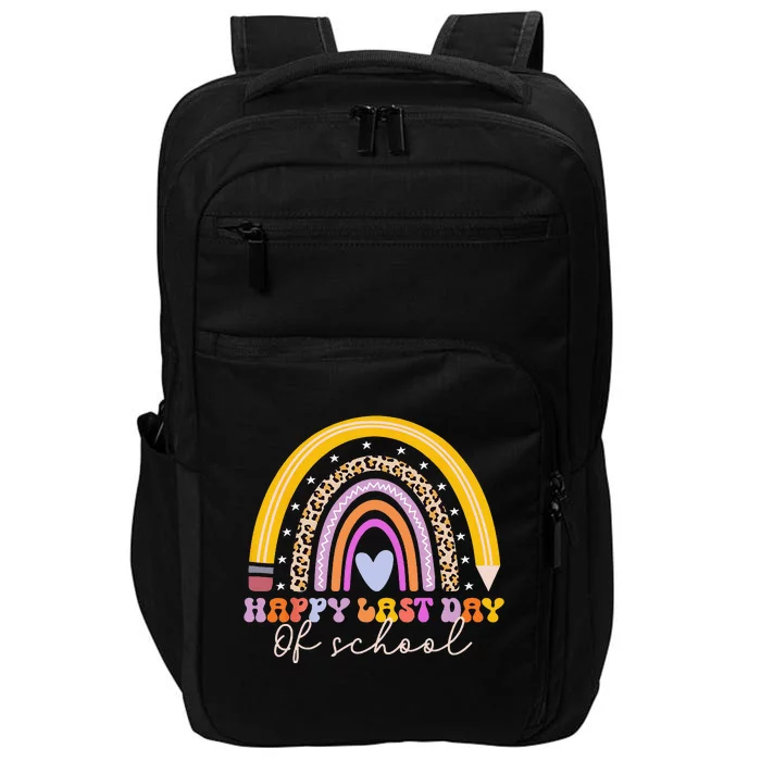 Happy Last Day of School Teacher Student Graduation Rainbow Impact Tech Backpack