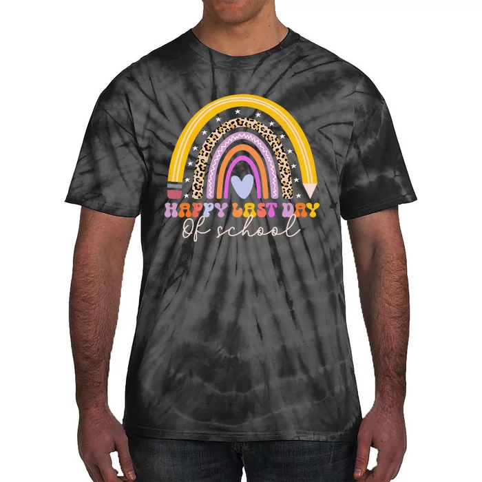 Happy Last Day of School Teacher Student Graduation Rainbow Tie-Dye T-Shirt