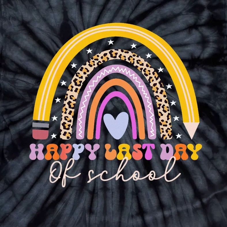 Happy Last Day of School Teacher Student Graduation Rainbow Tie-Dye T-Shirt