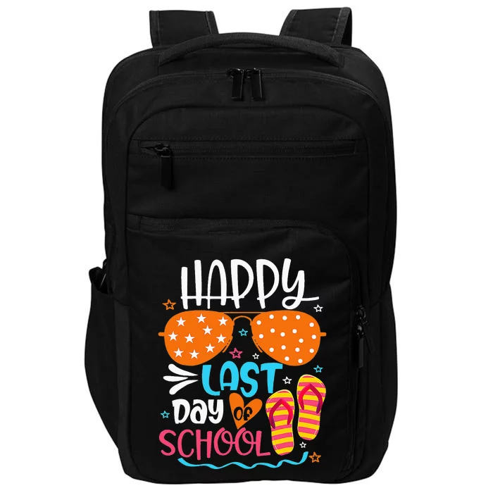 Happy Last Day of School Teacher Student Hello Summer Impact Tech Backpack