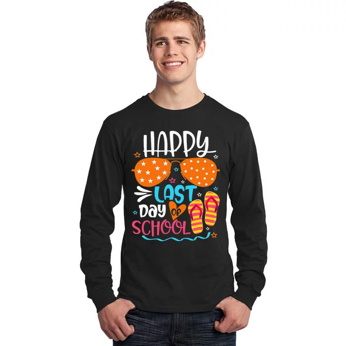 Happy Last Day of School Teacher Student Hello Summer Tall Long Sleeve T-Shirt