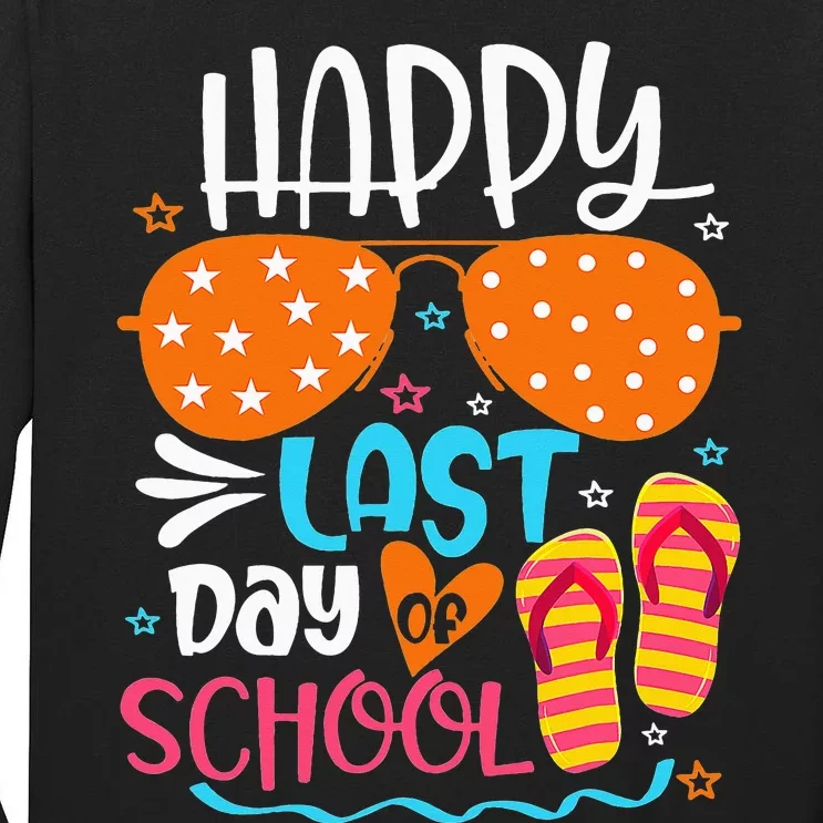 Happy Last Day of School Teacher Student Hello Summer Tall Long Sleeve T-Shirt