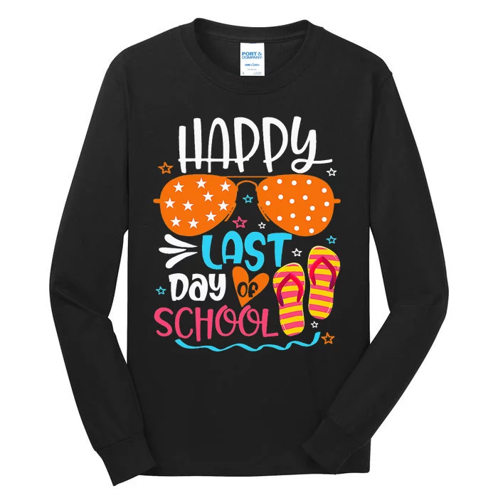 Happy Last Day of School Teacher Student Hello Summer Tall Long Sleeve T-Shirt