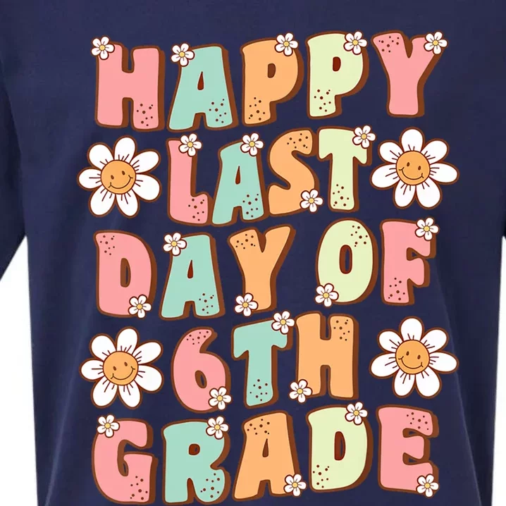 Happy Last Day Of 6Th Grade Cute Groovy Sixth Grade Teacher Gift Sueded Cloud Jersey T-Shirt