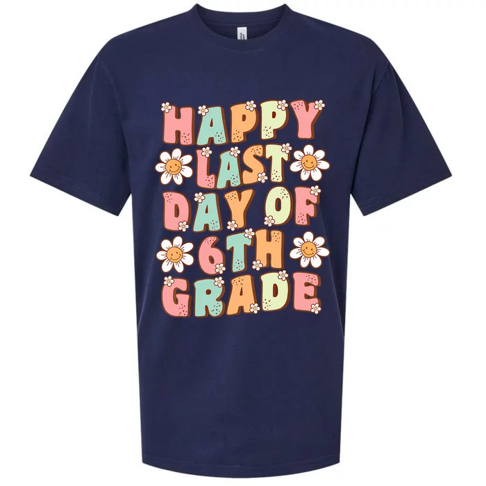 Happy Last Day Of 6Th Grade Cute Groovy Sixth Grade Teacher Gift Sueded Cloud Jersey T-Shirt