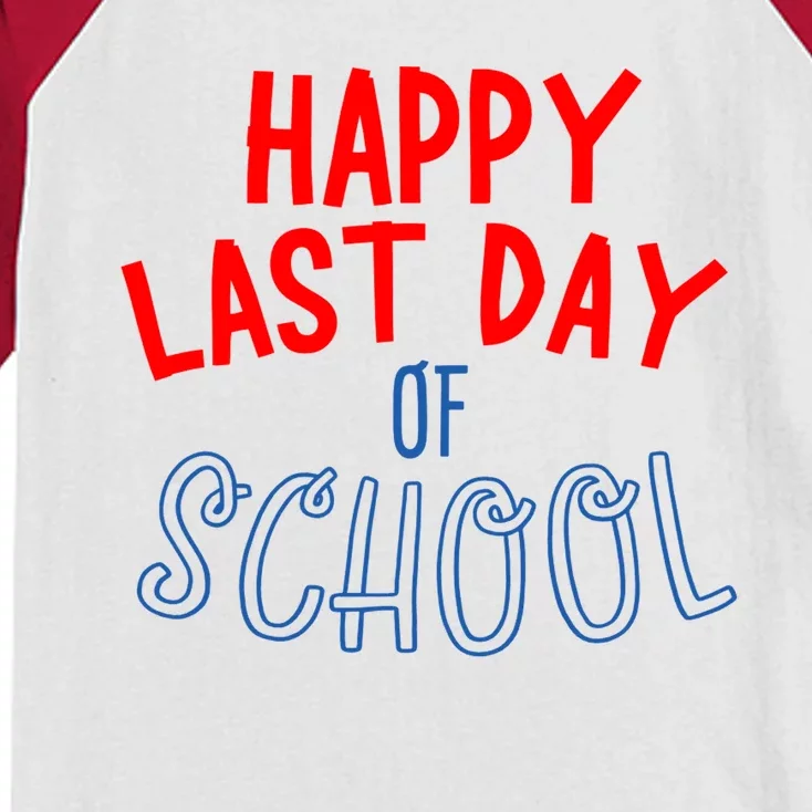 Happy Last Day Of School Summer Vacation Kids Colorblock Raglan Jersey