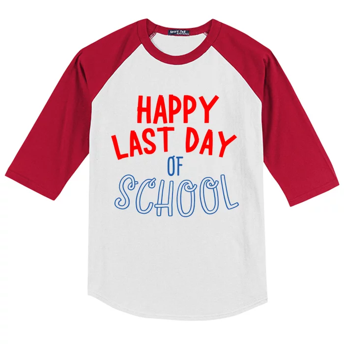 Happy Last Day Of School Summer Vacation Kids Colorblock Raglan Jersey