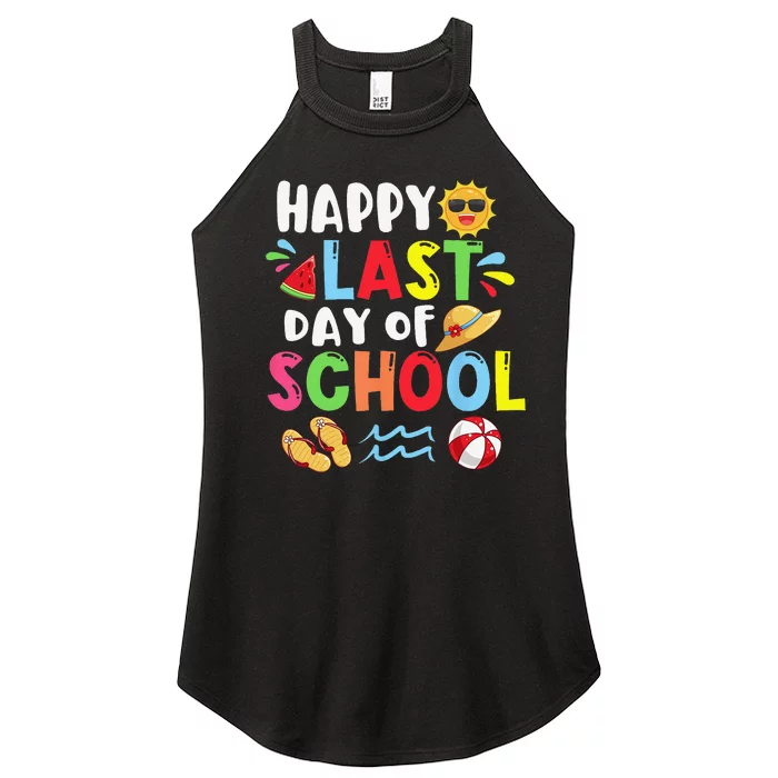 Happy Last Day Of School Summer Time Cute Sun Students Funny Women’s Perfect Tri Rocker Tank