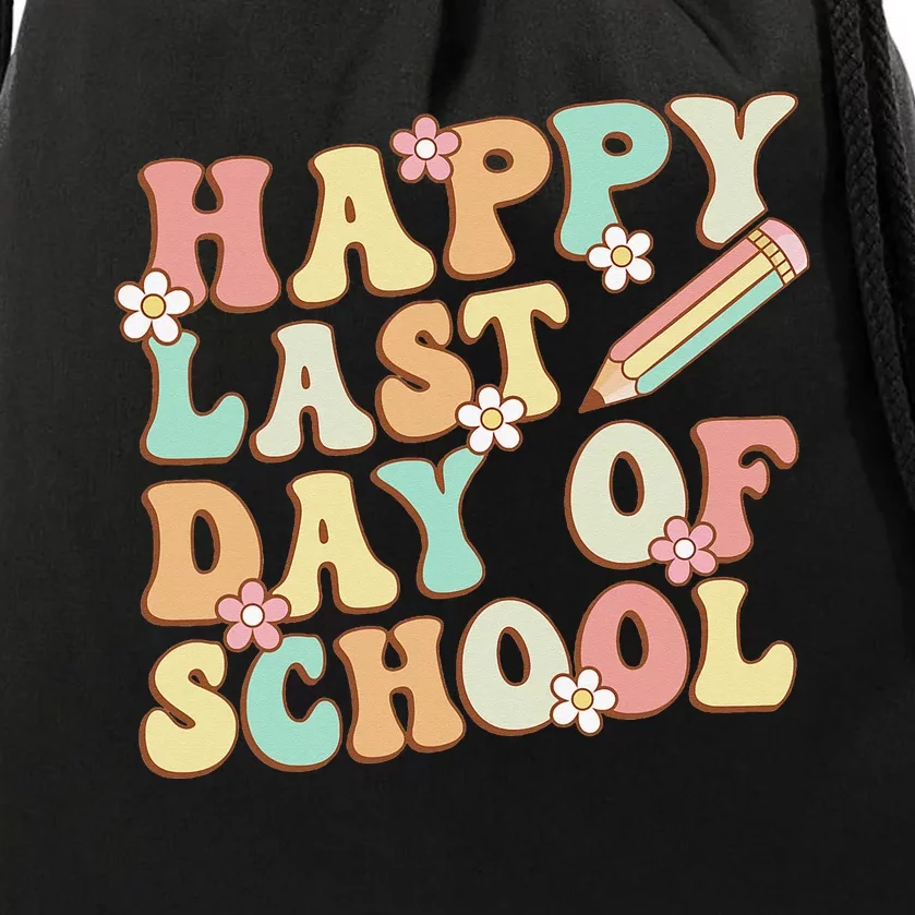 Happy Last Day Of School Teacher Summer Break Graduation Drawstring Bag