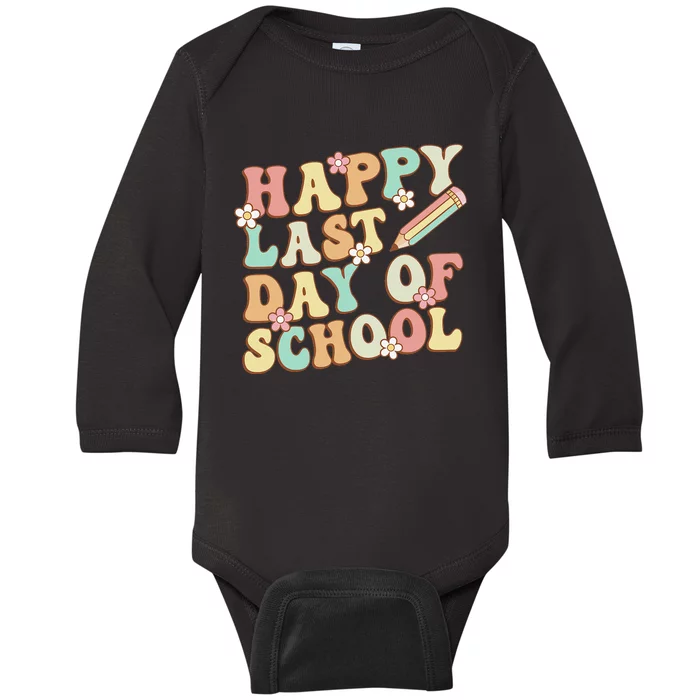 Happy Last Day Of School Teacher Summer Break Graduation Baby Long Sleeve Bodysuit