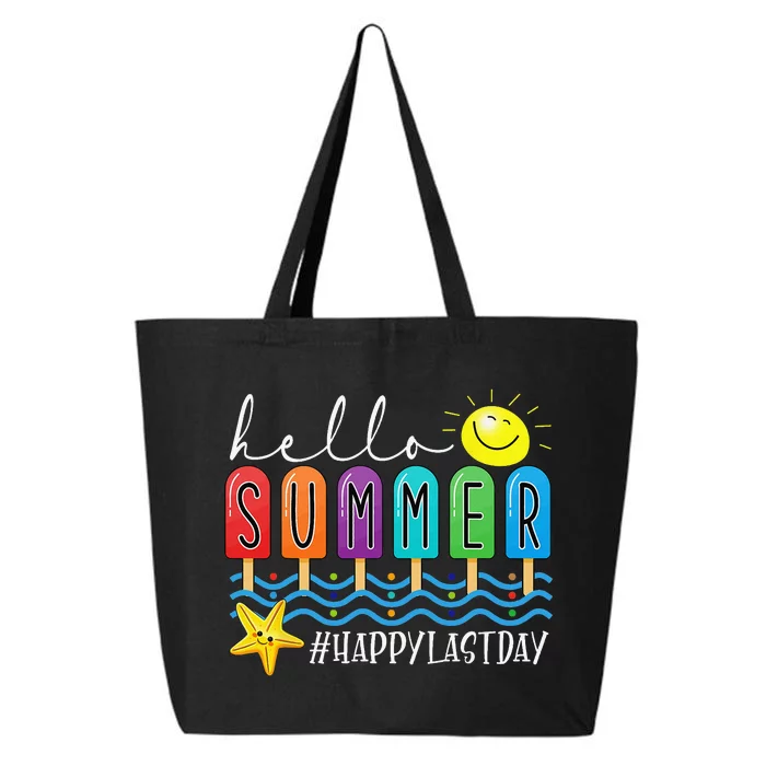 Happy Last Day of School Teachers Student Hello Summer Vibes 25L Jumbo Tote