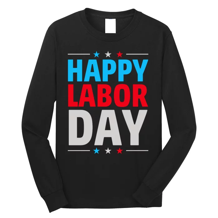 Happy Labor Day Celebration Graphic Long Sleeve Shirt