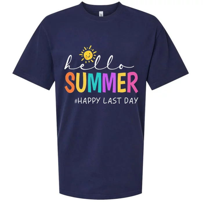 Happy Last Day of School Teacher Student Hello Summer Gifts Sueded Cloud Jersey T-Shirt