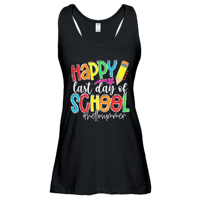 Happy Last Day Of School Teacher Kids Graduation Last Day Ladies Essential Flowy Tank