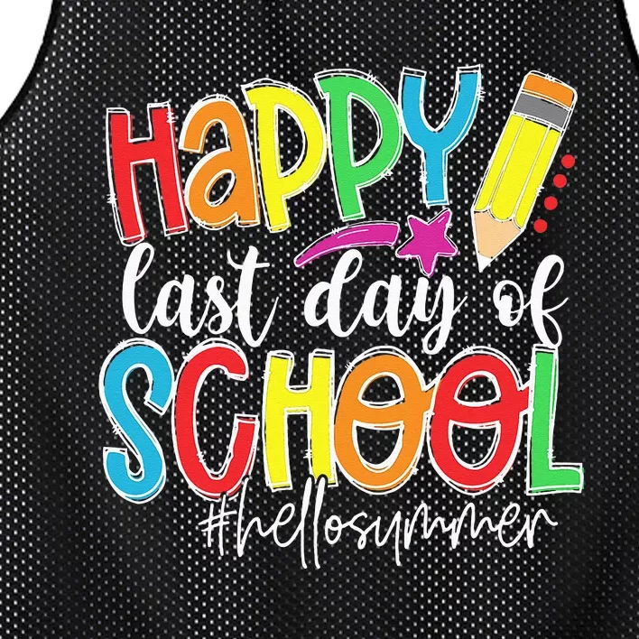 Happy Last Day Of School Teacher Kids Graduation Last Day Mesh Reversible Basketball Jersey Tank