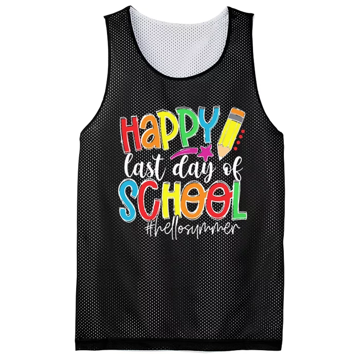 Happy Last Day Of School Teacher Kids Graduation Last Day Mesh Reversible Basketball Jersey Tank