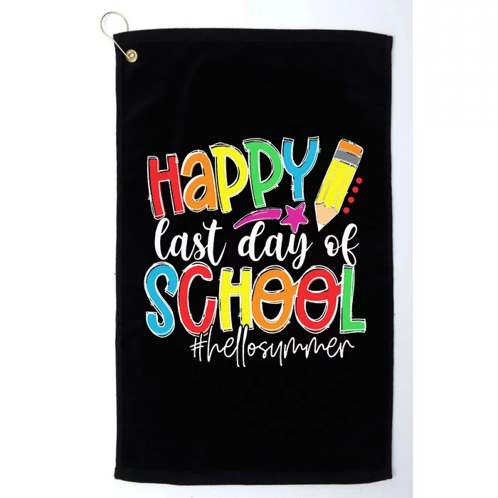 Happy Last Day Of School Teacher Kids Graduation Last Day Platinum Collection Golf Towel