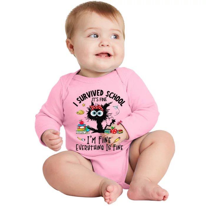 Happy Last Day Of School Teacher Student Graduation Baby Long Sleeve Bodysuit