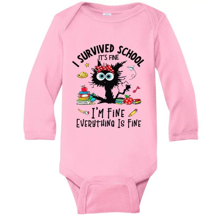 Happy Last Day Of School Teacher Student Graduation Baby Long Sleeve Bodysuit