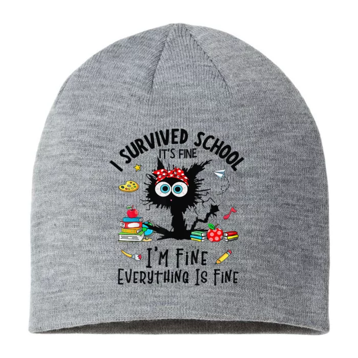 Happy Last Day Of School Teacher Student Graduation 8 1/2in Sustainable Knit Beanie