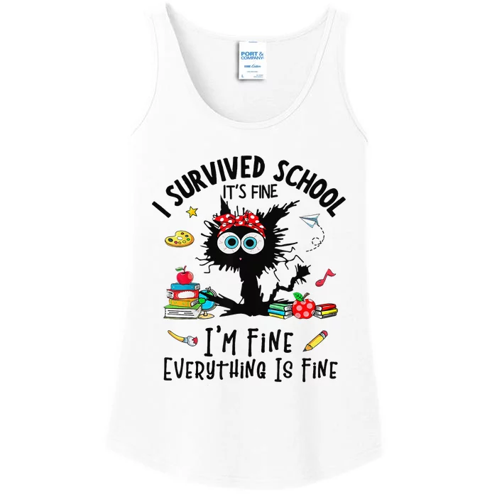 Happy Last Day Of School Teacher Student Graduation Ladies Essential Tank