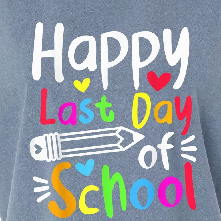 Happy Last Day Of School Students Wo Funny Summer Beak Garment-Dyed Women's Muscle Tee