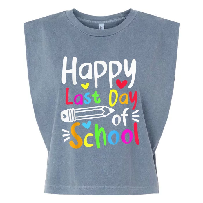 Happy Last Day Of School Students Wo Funny Summer Beak Garment-Dyed Women's Muscle Tee