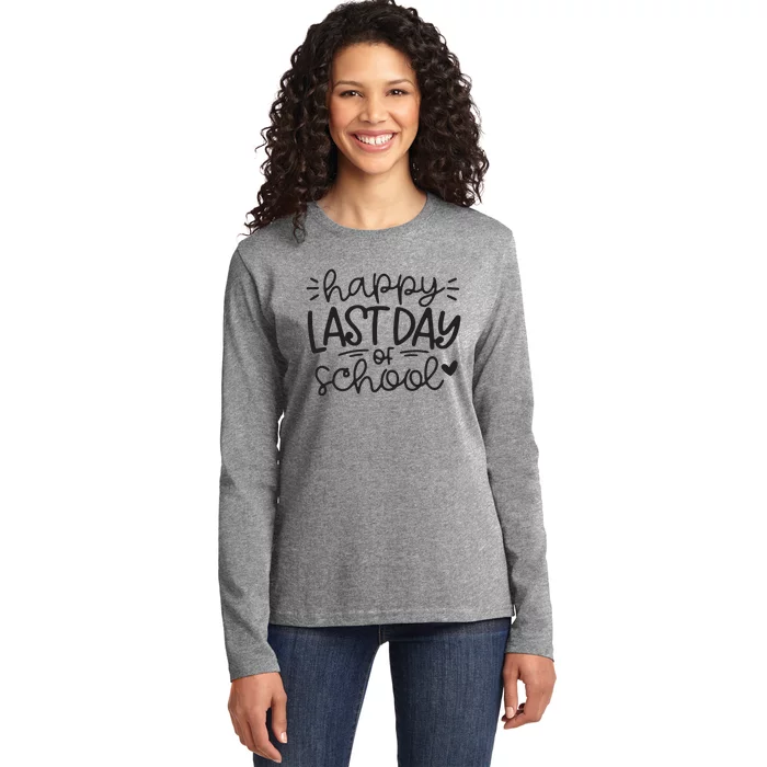 Happy Last Day Of School Teacher Student Graduation Ladies Long Sleeve Shirt