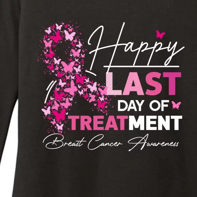 Happy Last Day Of Treatt Pink Breast Cancer Awareness Meaningful Gift Womens CVC Long Sleeve Shirt