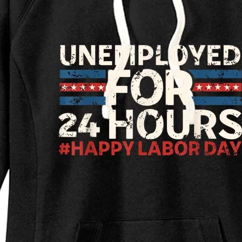 Happy Labor Day American Workers Flag Women's Fleece Hoodie